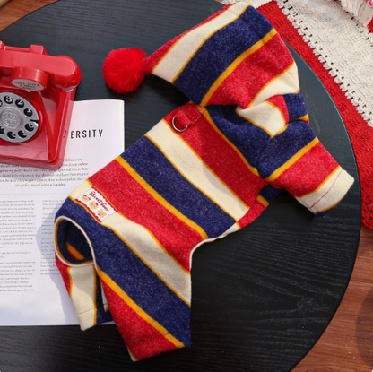 Dog and cat clothing in British style, imitation rabbit fur, pet four-legged clothes