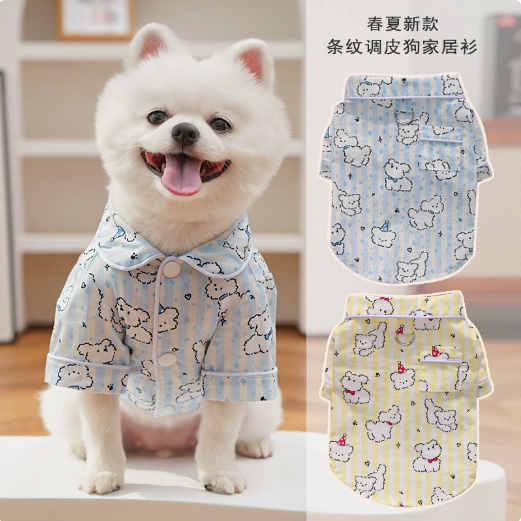 Cotton shirts for dogs, suitable for spring and autumn, pet couple outfits.