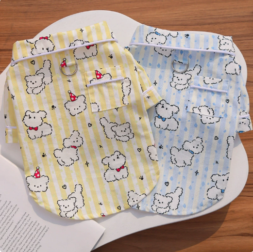 Cotton shirts for dogs, suitable for spring and autumn, pet couple outfits.