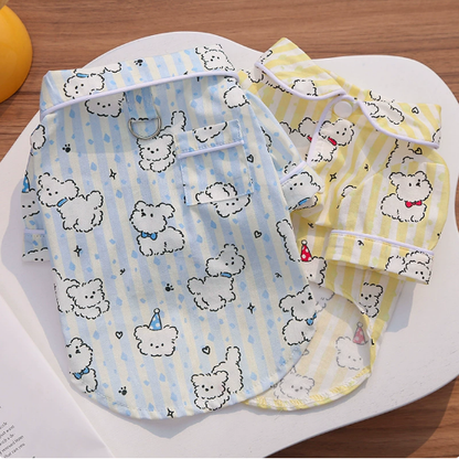 Cotton shirts for dogs, suitable for spring and autumn, pet couple outfits.