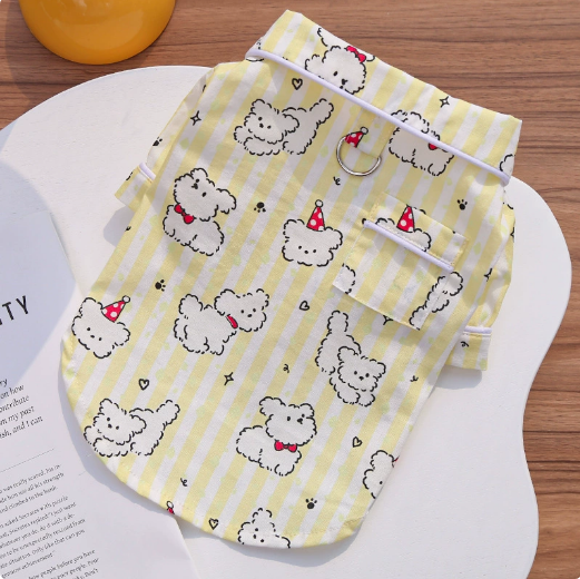 Cotton pet dog and cat summer clothes, suitable for air conditioning, to prevent hair loss, four-legged outdoor wear