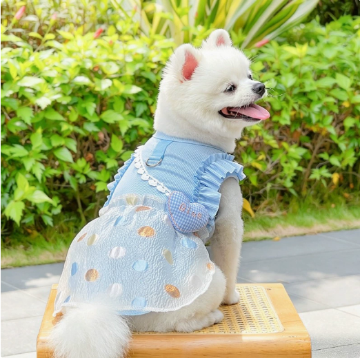 Doggy skirt, ice silk ultra-thin elastic pet clothes, summer anti-dander pet clothes
