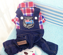 Pet clothing plaid British style four-leg strap cowboy clothing manufacturers wholesale