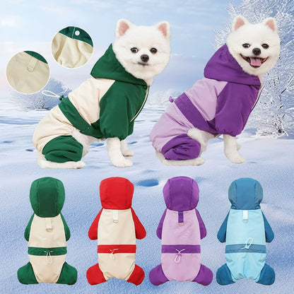 Autumn and winter warm four-legged pet clothing cotton-padded waterproof ski