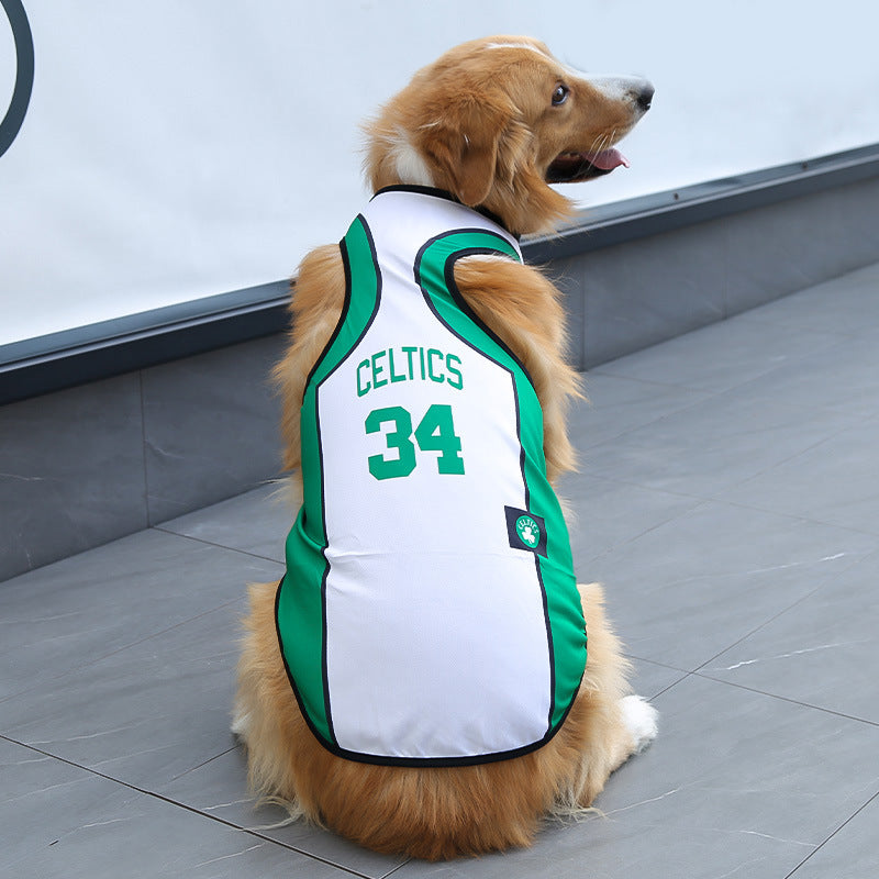 Pet small, medium dog spring summer net vest World Cup basketball clothes Cat supplies