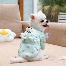 Autumn and winter pet dog cat cute pocket White bear polka dot clothes Teddy bear law fighting clothing supplies