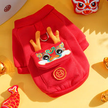 Pet New Year autumn and winter out with traction buckle large, small, medium dog dog cat clothing wholesale