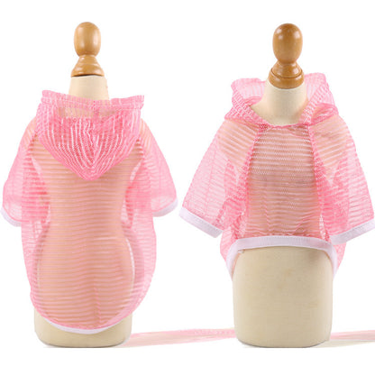 Spring/Summer Breathable Clothes for Cats and dogs Sunscreen vest Hooded pet supplies for small medium sized dogs
