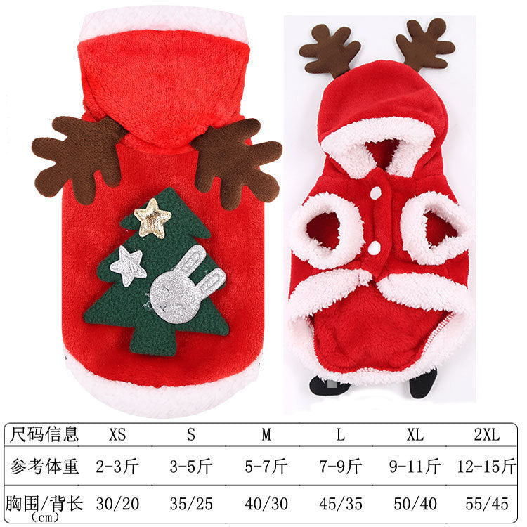 Small big Dog Christmas pet supplies clothes Teddy cat cotton-padded clothing funny autumn and winter pet clothing