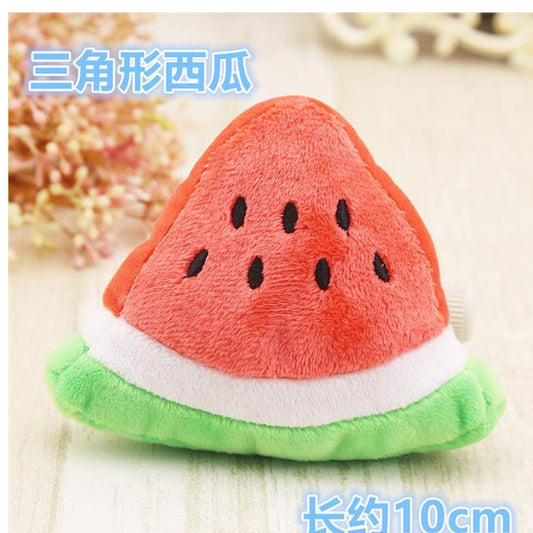 Dog vocalization toy Pet cat toy watermelon plush toy