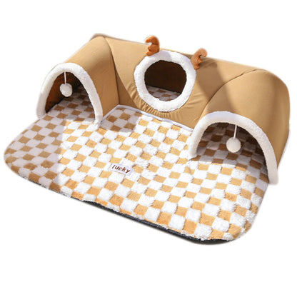Cat bed for autumn and winter, cat hide-and-seek tunnel, cat house