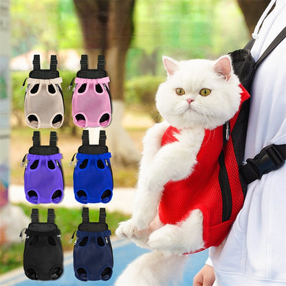 Outdoor breathable mesh backpack for puppies and kittens. Small and medium-sized pet supplies.