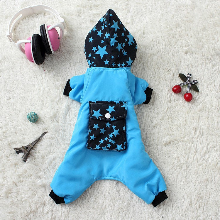 Pet supplies Small medium-sized dog dog clothes cat clothing autumn and winter four-legged cotton-padded cartoon change suit