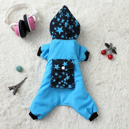 Pet supplies Small medium-sized dog dog clothes cat clothing autumn and winter four-legged cotton-padded cartoon change suit