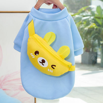 Dog cat Crossbody zipper Cute clothes Pet supplies Autumn and winter warm clothes