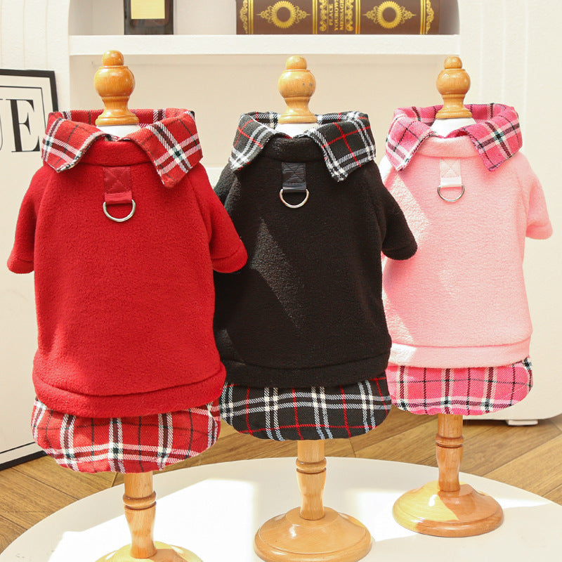 Cat and dog clothing and accessories - new styles for autumn and winter, in college style, with fleece fabric, for pets.