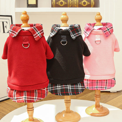 Cat and dog clothing and accessories - new styles for autumn and winter, in college style, with fleece fabric, for pets.
