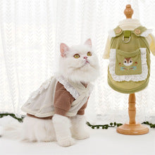 Spring and summer pet dog cat go out cartoon vest clothes skirt D buckle leash chest strap supplies