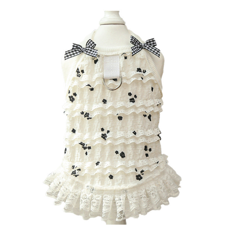Spring and summer breathable cake lace vests, dog clothes and cat clothes