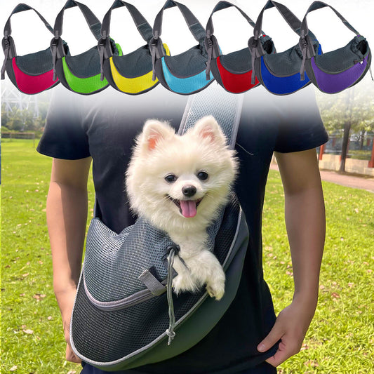 Breathable mesh comfort dog and cat single-shoulder bag