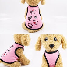 Cartoon pet vest Teddy puppy dog clothes spring and summer Small dog poodle cat supplies clothes