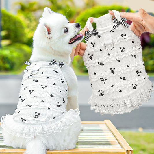 Spring and summer breathable cake lace vests, dog clothes and cat clothes