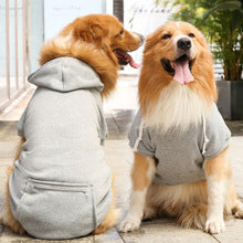 Autumn and winter fleece zipper pocket hoodie large small dog dog cat clothes pet supplies