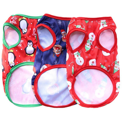 Pet Dog Cat Christmas vest clothes Pet small medium dog Teddy Bee bear snowman elk supplies decoration