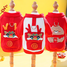 Pet New Year autumn and winter out with traction buckle large, small, medium dog dog cat clothing wholesale