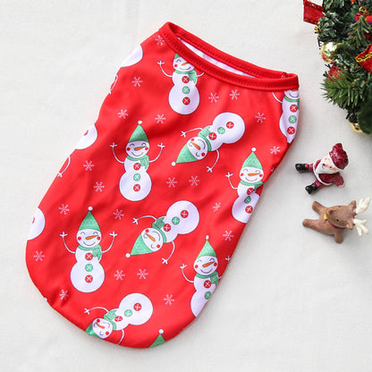 Pet Dog Cat Christmas vest clothes Pet small medium dog Teddy Bee bear snowman elk supplies decoration