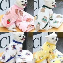 Small medium-sized dog dog cat warm velvet printing pet clothes factory direct sales