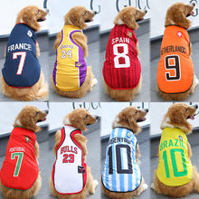 Spring summer large small dog dog cat clothes pet mesh vest World Cup basketball clothes vest