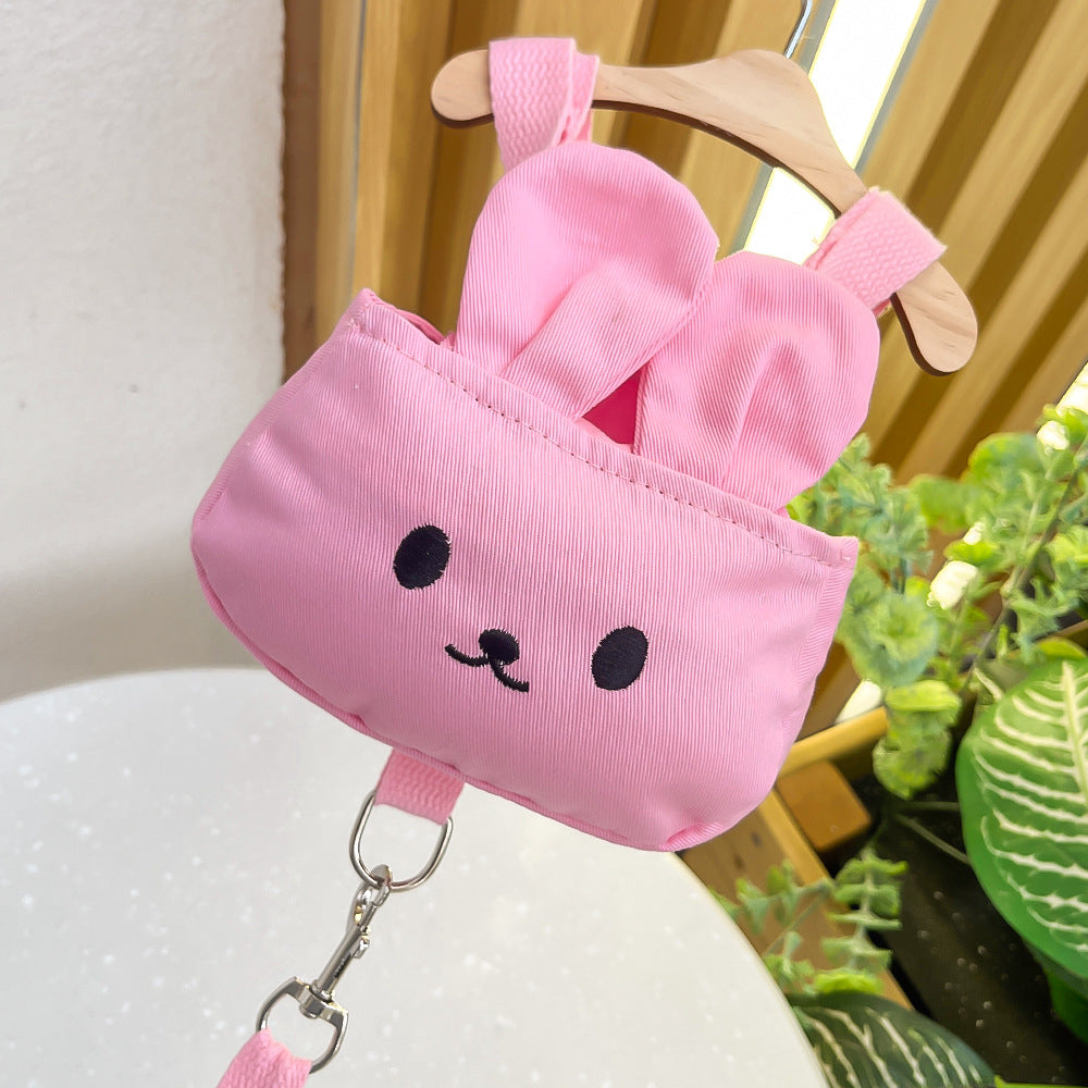 Pet dog chest and back harness double shoulder bag for cats when going outdoors with a leash