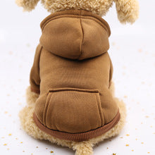 Autumn and winter hoodie denim pocket two-legged clothing Sports style pet clothing Dog cat pet clothing supplies