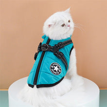 Pet clothes waterproof thickening warm dog cat padded winter chest back cotton vest supplies wholesale