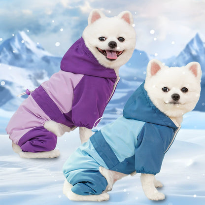 Autumn and winter warm four-legged pet clothing cotton-padded waterproof ski