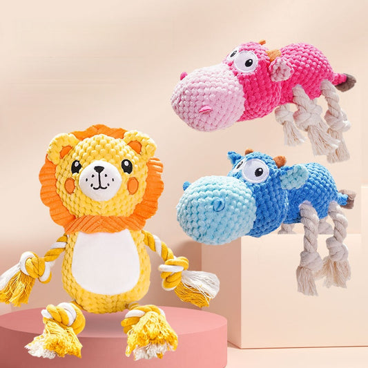 New pet vocalizing dog toy - durable chew toy with soft fur for relaxation and interactive play doll