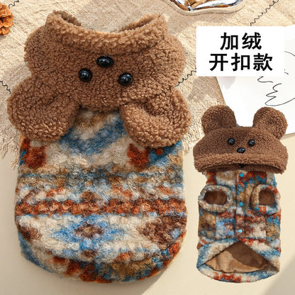 New fall and winter fleece Feliz Island style pet clothing