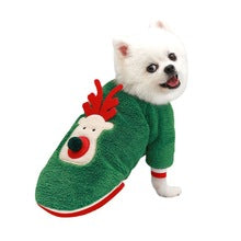 Manufacturers pet Christmas clothing coral velvet dog hoodie dog Christmas clothes cat two feet supplies