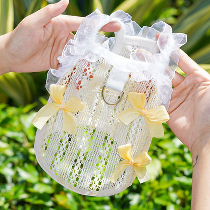 Pet Fairy Dress - Embossed Lace Blouse - Spring/Summer Style Dog and Cat Clothes