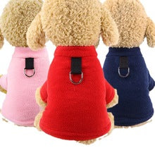 Polar fleece D deduction can hang leash autumn and winter warm dog clothes cat clothes pet clothes supplies