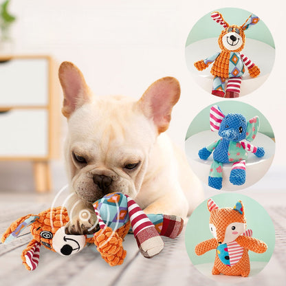 Pet sound-making plush toys for teething and chewing, interactive design