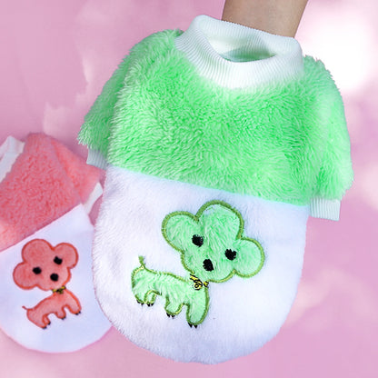 Dog cat Clothes Pet supplies Autumn and winter warm clothes soft cotton wool clothes two feet pet clothes