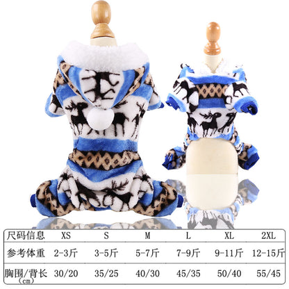 Small big Dog Christmas pet supplies clothes Teddy cat cotton-padded clothing funny autumn and winter pet clothing