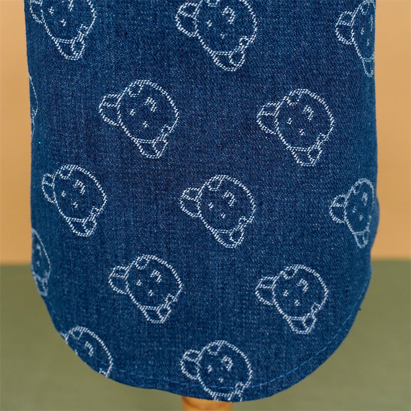 Manufacturers wholesale denim shirts lead rope pet dog cat clothes small and medium-sized dog supplies