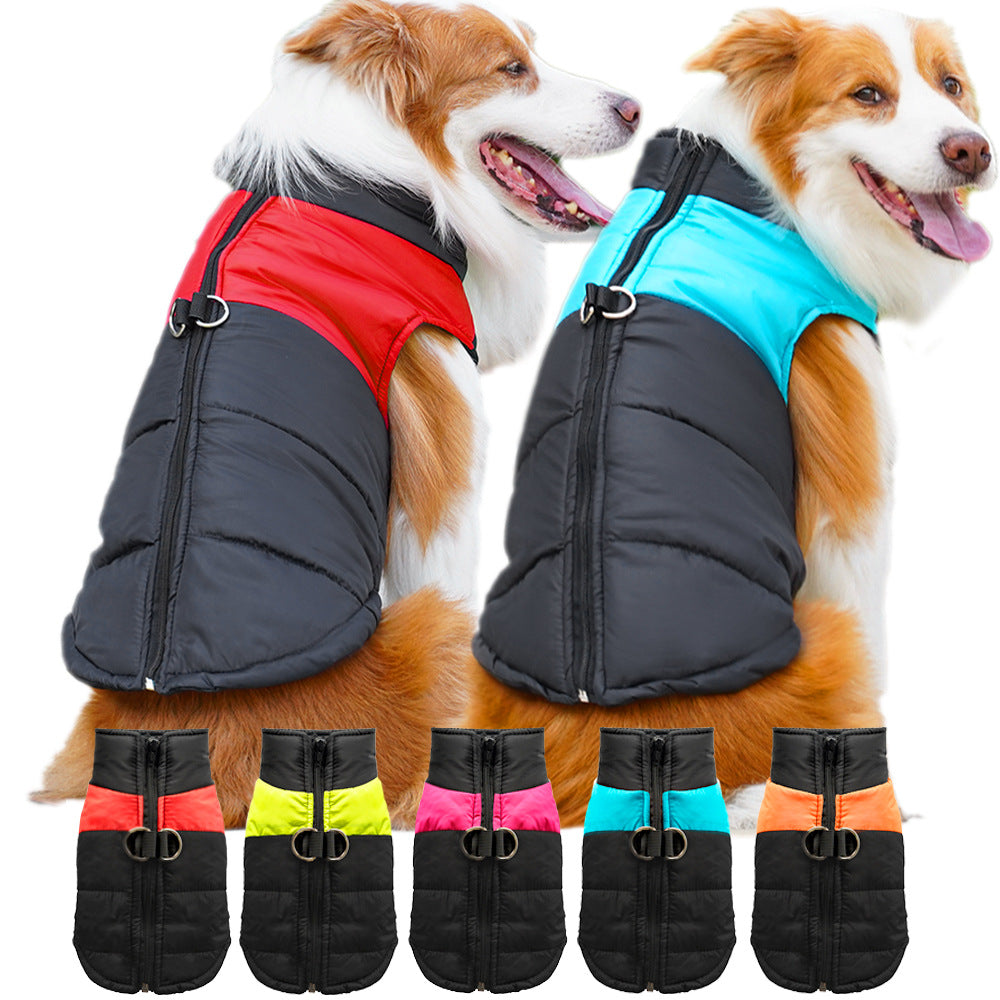 Pet clothing outside warm cotton vest  for autumn and winter