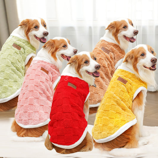 New autumn-winter pet clothing - small, medium, large-sized dogs - plush and warm fleece vests