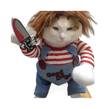 Halloween pequeño perro mediano transformado en ropa para mascotas