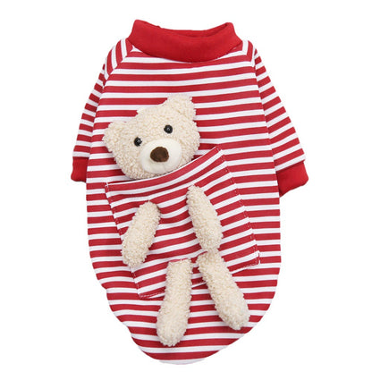 Mouth wombat dog cat clothes autumn and winter plus fluffy small dog warm pet supplies manufacturers wholesale
