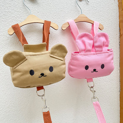 Pet dog chest and back harness double shoulder bag for cats when going outdoors with a leash